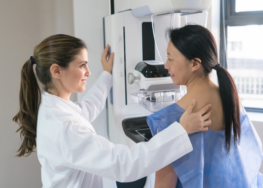 Mammogram procedure.