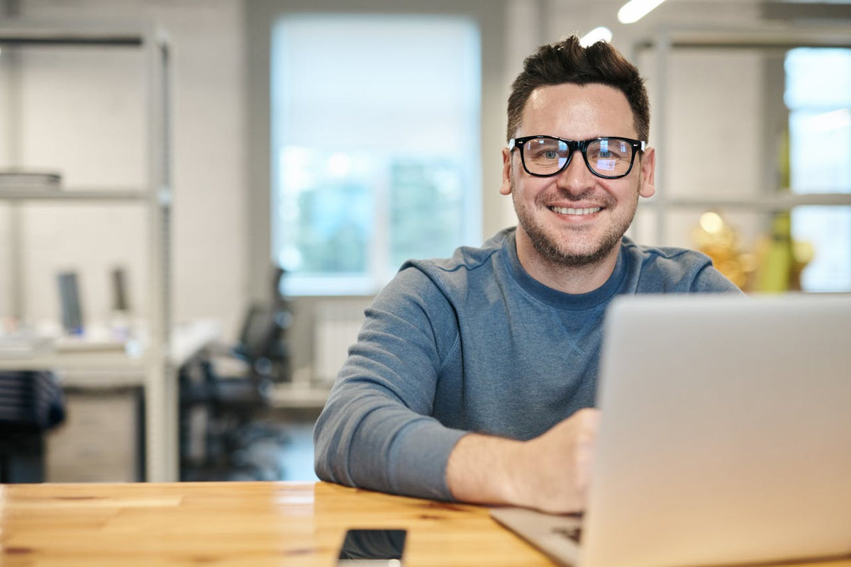 Young man working on his computer