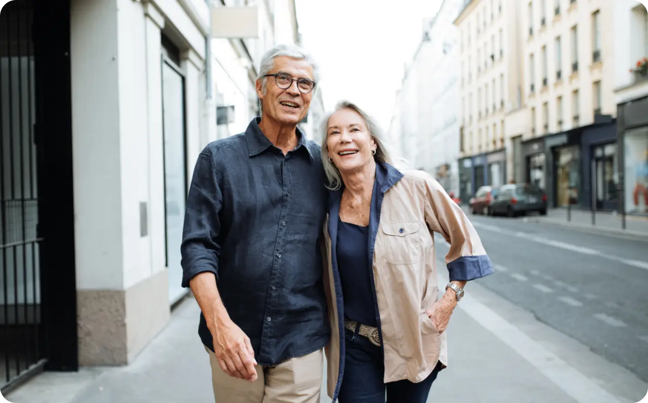 an elderly couple walking placeholder