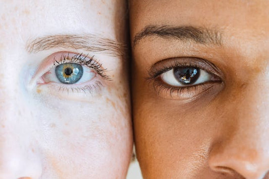 skin cancer image whit two girls eyes