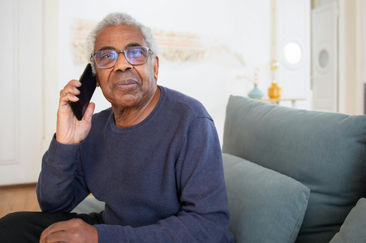 Man ordering a Test Kit on phone