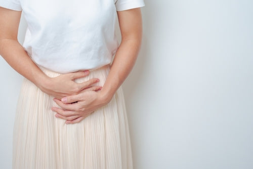 Ovarian cancer patient in skirt and t-shirt