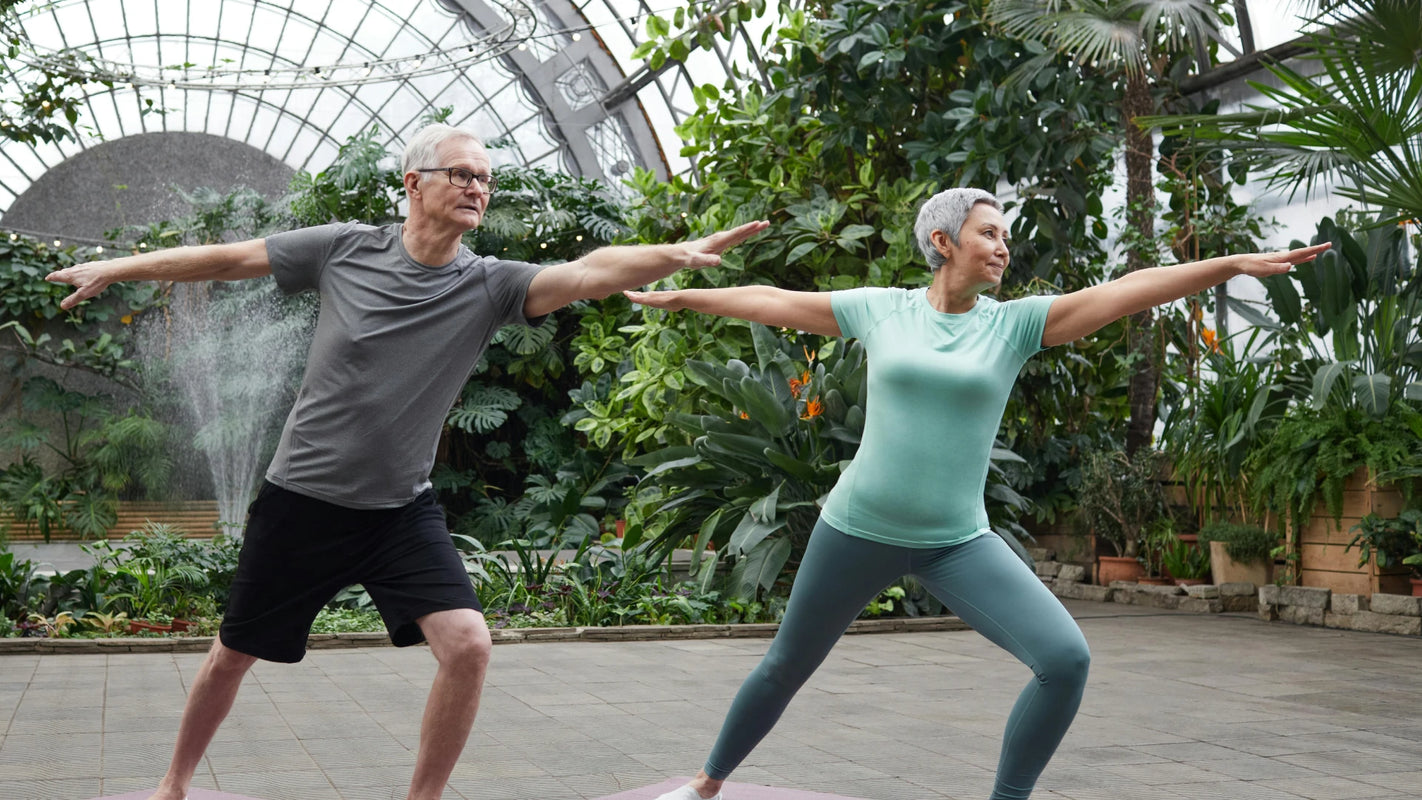 man and wife doing yoga image